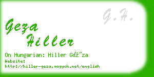 geza hiller business card